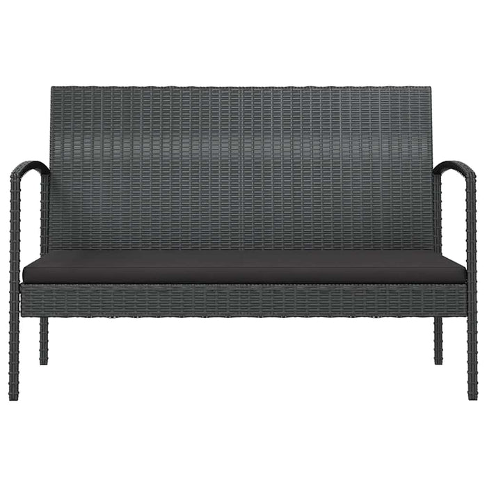 Set mobilier de grădină cu perne, 8 piese, negru, poliratan WALTI