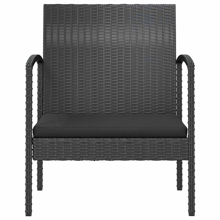 Set mobilier de grădină cu perne, 8 piese, negru, poliratan WALTI