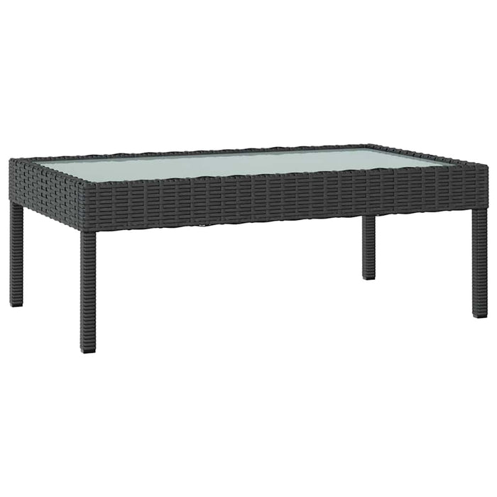Set mobilier de grădină cu perne, 8 piese, negru, poliratan WALTI