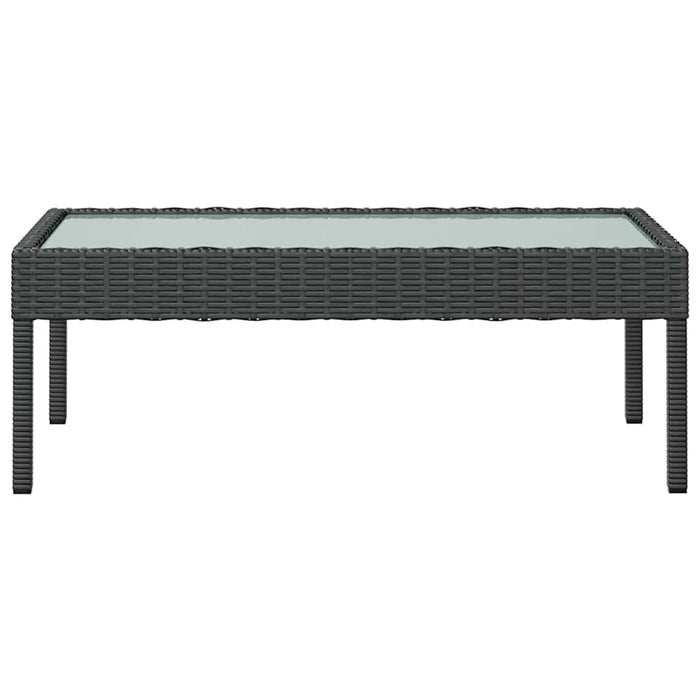 Set mobilier de grădină cu perne, 8 piese, negru, poliratan WALTI
