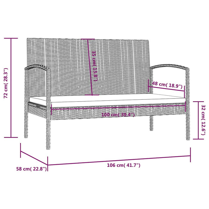 Set mobilier de grădină cu perne, 16 piese, negru, poliratan - WALTI WALTI