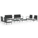 Set mobilier de grădină cu perne, 8 piese, negru, poliratan - WALTI WALTI