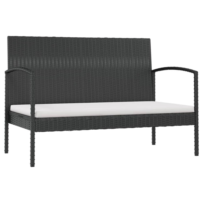Set mobilier de grădină cu perne, 8 piese, negru, poliratan - WALTI WALTI