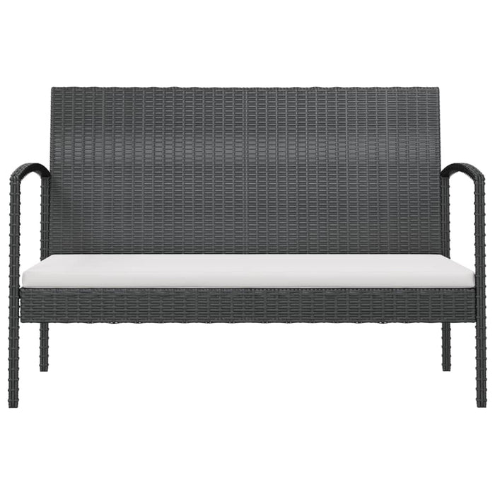 Set mobilier de grădină cu perne, 8 piese, negru, poliratan - WALTI WALTI