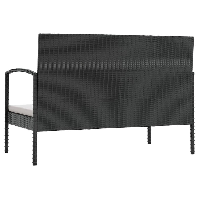 Set mobilier de grădină cu perne, 8 piese, negru, poliratan - WALTI WALTI