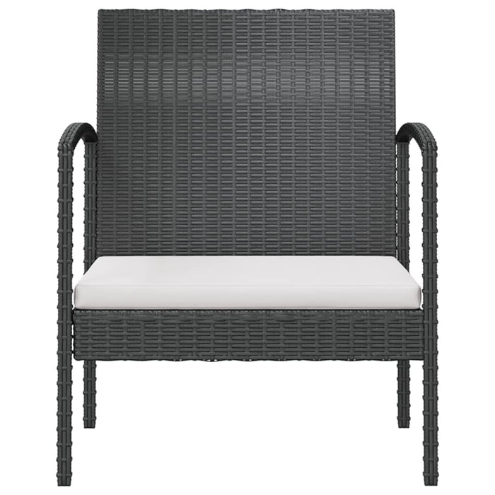 Set mobilier de grădină cu perne, 16 piese, negru, poliratan - WALTI WALTI