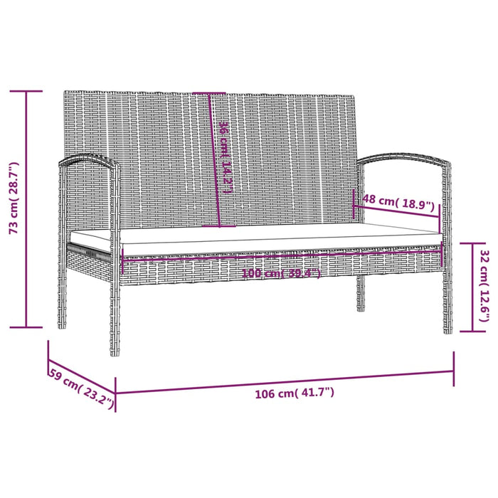 Set mobilier de grădină cu perne, 16 piese, negru, poliratan - WALTI WALTI