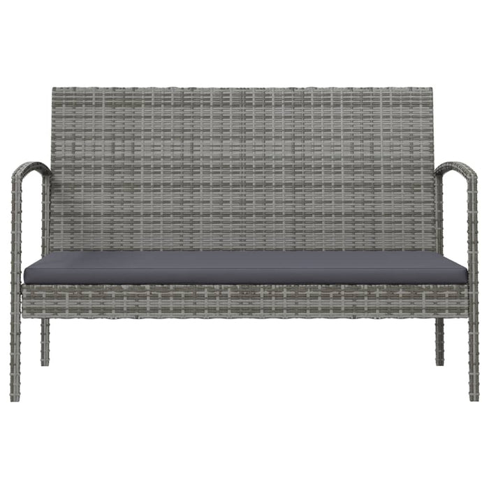 Set mobilier de grădină cu perne, 8 piese, gri, poliratan WALTI