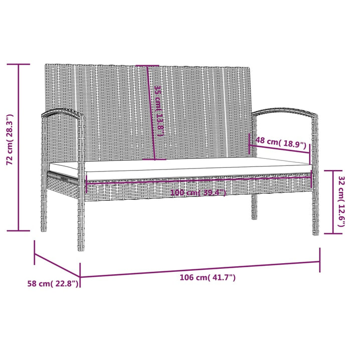 Set mobilier de grădină cu perne, 16 piese, gri, poliratan - WALTI WALTI