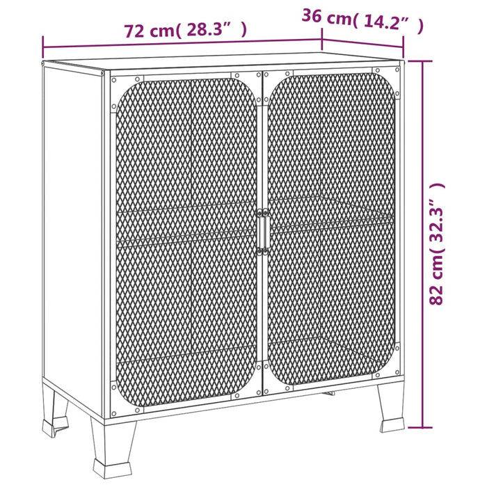 Dulapuri de depozitare 2 buc. maro rustic 72x36x82 cm metal/MDF - WALTI WALTI