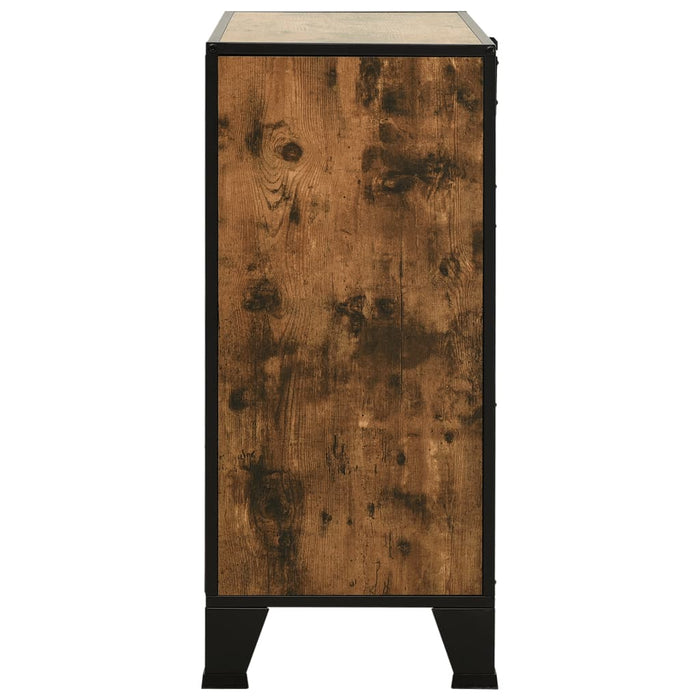 Dulapuri de depozitare 2 buc. maro rustic 72x36x82 cm metal/MDF - WALTI WALTI