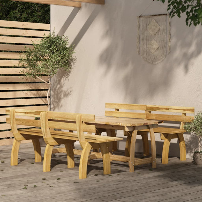 Set mobilier de exterior, 3 piese, lemn de pin tratat WALTI