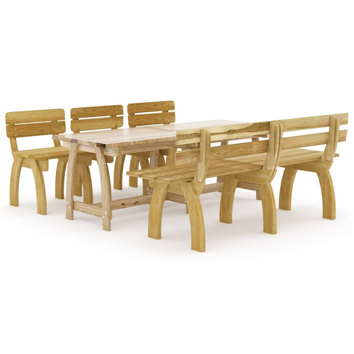 Set mobilier de exterior, 5 piese, lemn de pin tratat WALTI