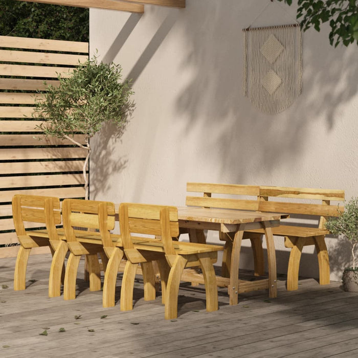 Set mobilier de exterior, 5 piese, lemn de pin tratat WALTI