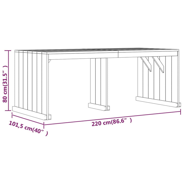 Set mobilier de grădină, 7 piese, lemn de pin tratat WALTI