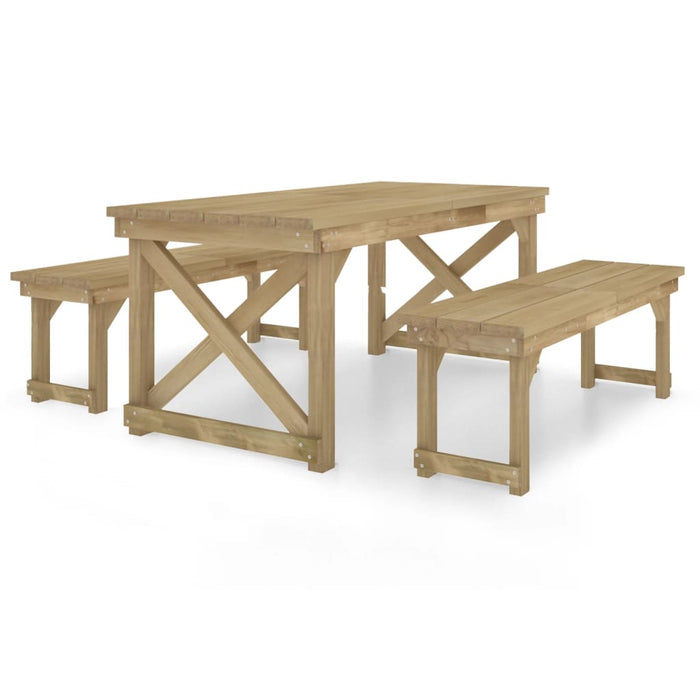 Set mobilier de grădină, 3 piese, lemn de pin tratat - WALTI WALTI