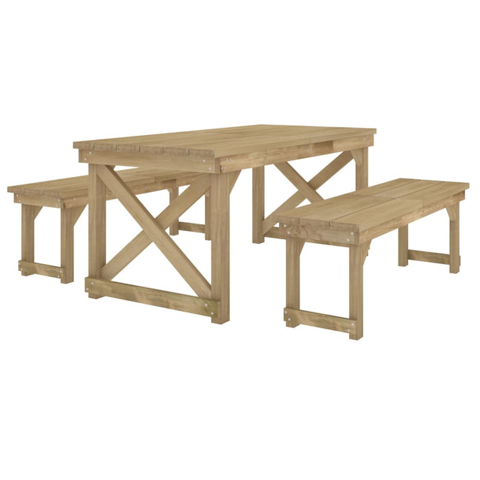 Set mobilier de grădină, 3 piese, lemn de pin tratat - WALTI WALTI