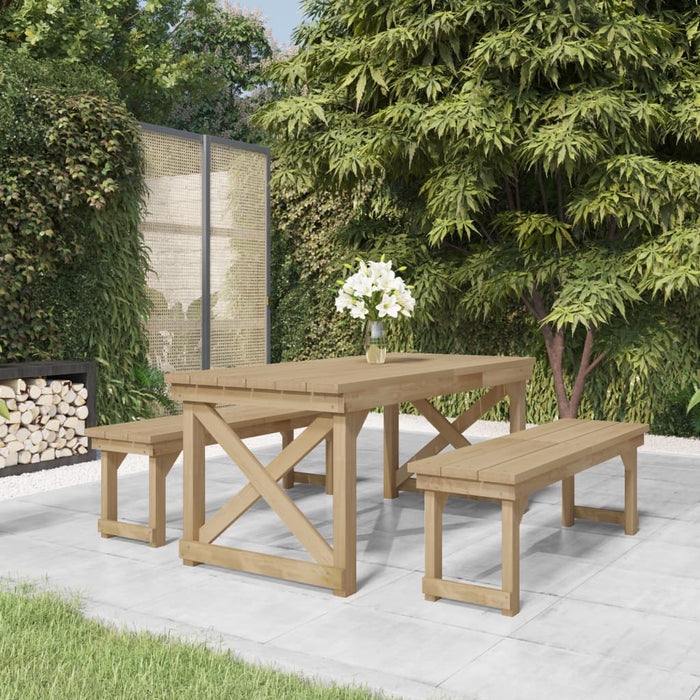 Set mobilier de grădină, 3 piese, lemn de pin tratat - WALTI WALTI