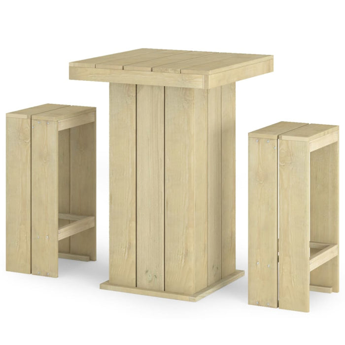 Set mobilier de bar de grădină, 3 piese, lemn de pin tratat - WALTI WALTI