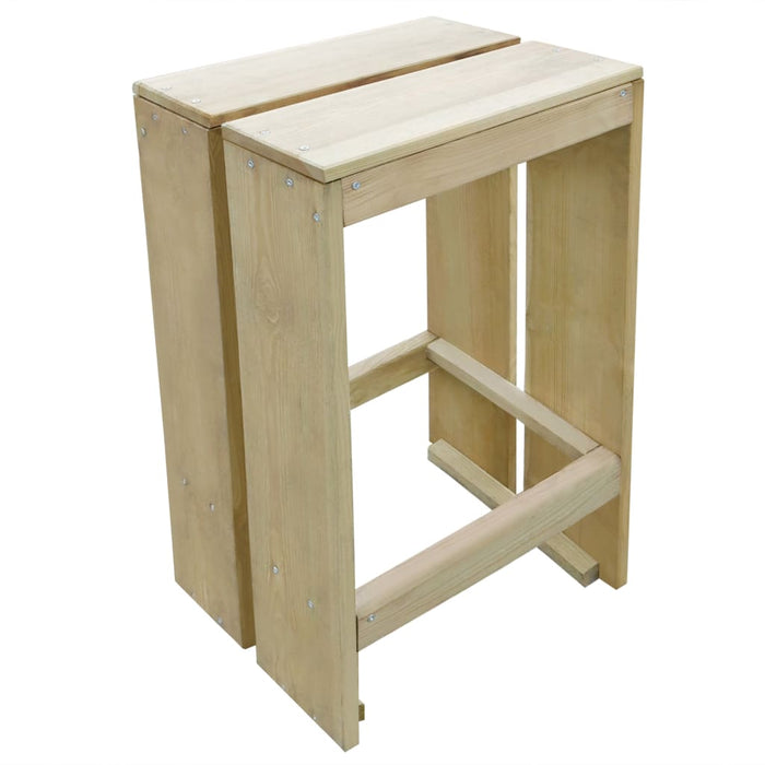 Set mobilier de bar de grădină, 3 piese, lemn de pin tratat - WALTI WALTI
