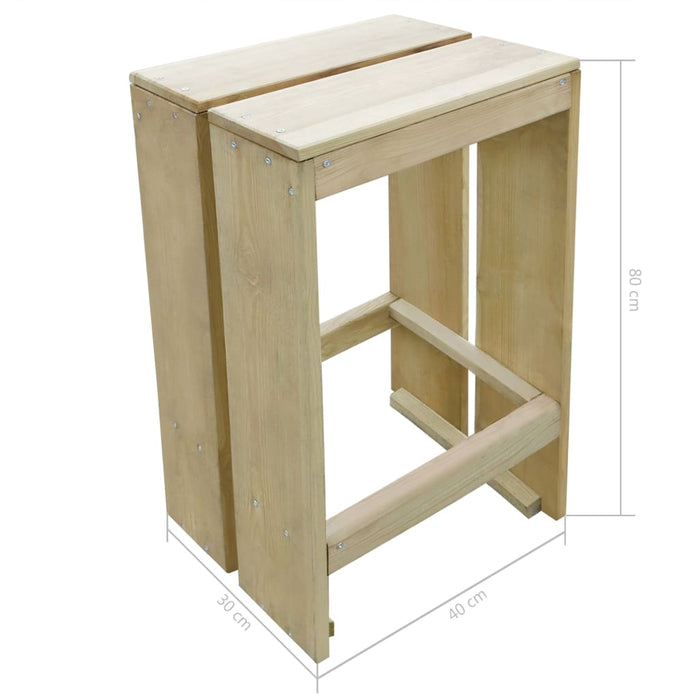 Set mobilier de bar de grădină, 3 piese, lemn de pin tratat - WALTI WALTI
