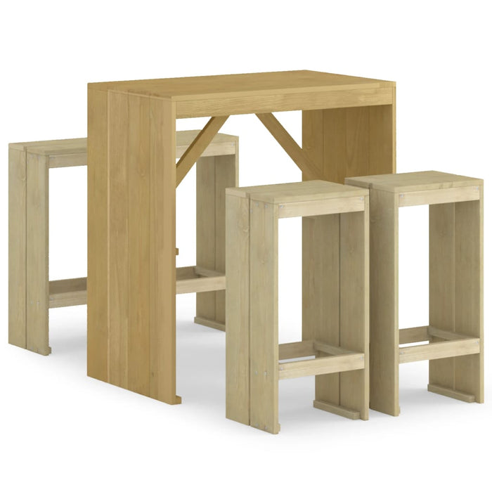 Set mobilier de bar de grădină, 5 piese, lemn de pin tratat - WALTI WALTI