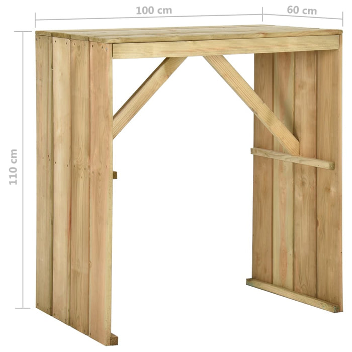 Set mobilier de bar de grădină, 5 piese, lemn de pin tratat - WALTI WALTI
