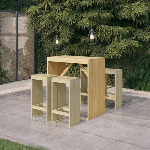 Set mobilier de bar de grădină, 5 piese, lemn de pin tratat - WALTI WALTI