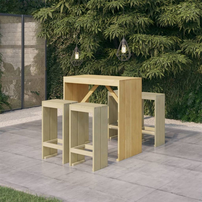 Set mobilier de bar de grădină, 5 piese, lemn de pin tratat - WALTI WALTI