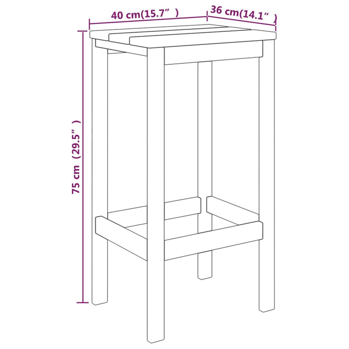 Set mobilier bar de grădină, 3 piese, lemn de pin tratat WALTI