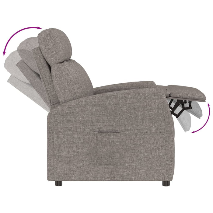 Fotoliu rabatabil, gri taupe, material textil WALTI