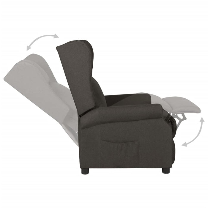 Fotoliu rabatabil, gri taupe, material textil - WALTI WALTI