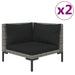 Set mobilier grădină 3 piese, gri închis, poliratan semi-rotund - WALTI WALTI