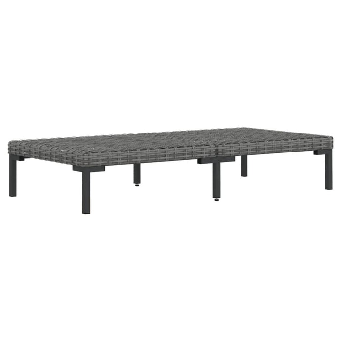 Set mobilier grădină 3 piese, gri închis, poliratan semi-rotund - WALTI WALTI