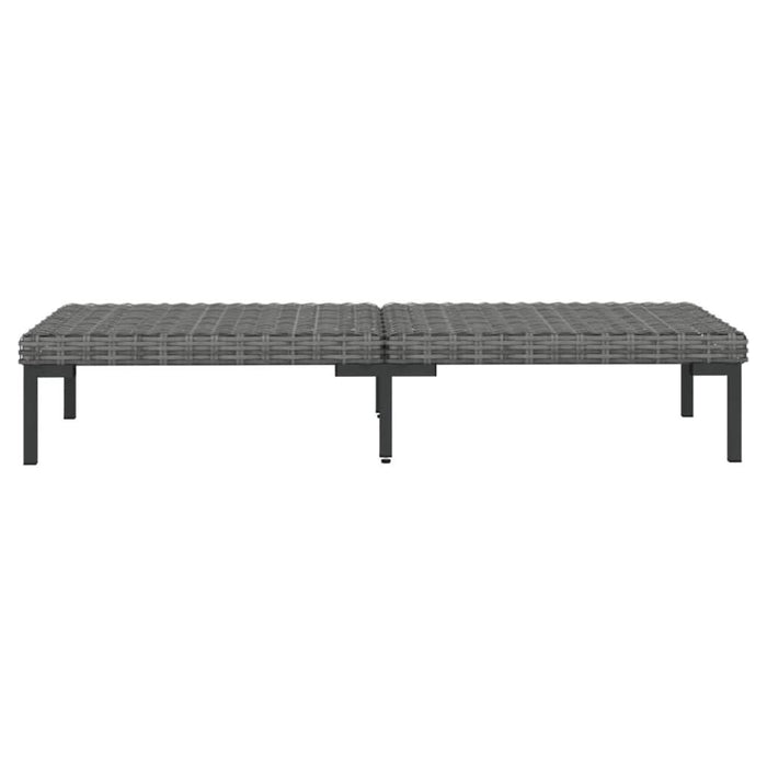 Set mobilier grădină 3 piese, gri închis, poliratan semi-rotund - WALTI WALTI