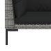 Set mobilier grădină 3 piese, gri închis, poliratan semi-rotund - WALTI WALTI