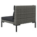 Set mobilier grădină 3 piese, gri închis, poliratan semi-rotund - WALTI WALTI