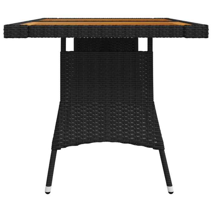 Masă grădină, negru, 130x70x72 cm, poliratan/lemn masiv acacia - WALTI WALTI