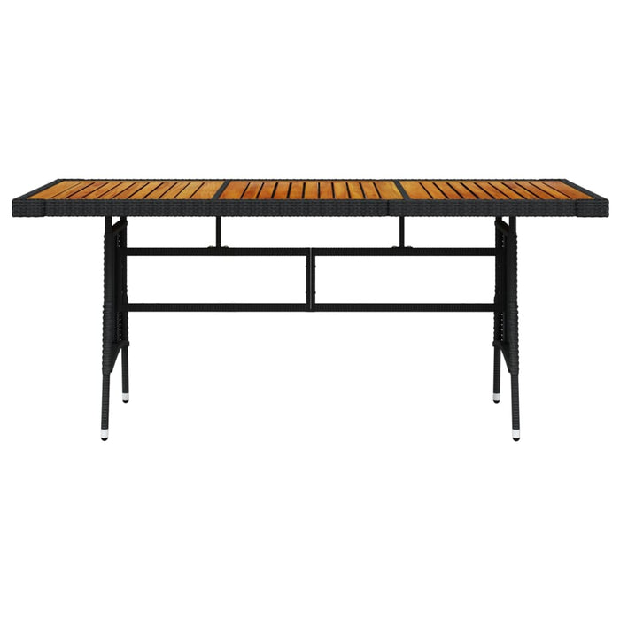 Masă de grădină negru 160x70x72 cm poliratan/lemn masiv acacia - WALTI WALTI