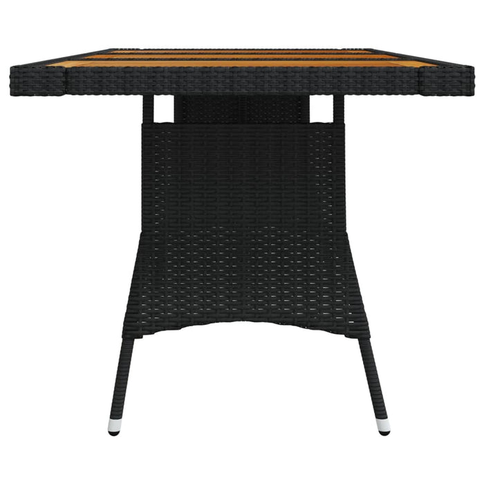 Masă de grădină negru 160x70x72 cm poliratan/lemn masiv acacia - WALTI WALTI