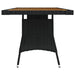 Masă de grădină negru 160x70x72 cm poliratan/lemn masiv acacia - WALTI WALTI