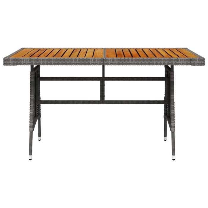Masă grădină, gri, 130x70x72 cm, poliratan și lemn masiv acacia - WALTI WALTI