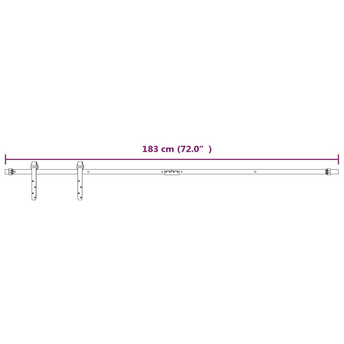 Set glisare mini ușă pentru dulap, alb, oțel carbon, 183 cm WALTI