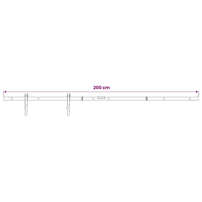 Set glisare mini ușă pentru dulap, alb, oțel carbon, 200 cm WALTI