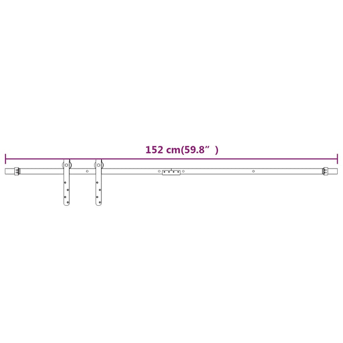 Set glisare ușă mini pentru dulap, alb, oțel carbon, 152 cm - WALTI WALTI