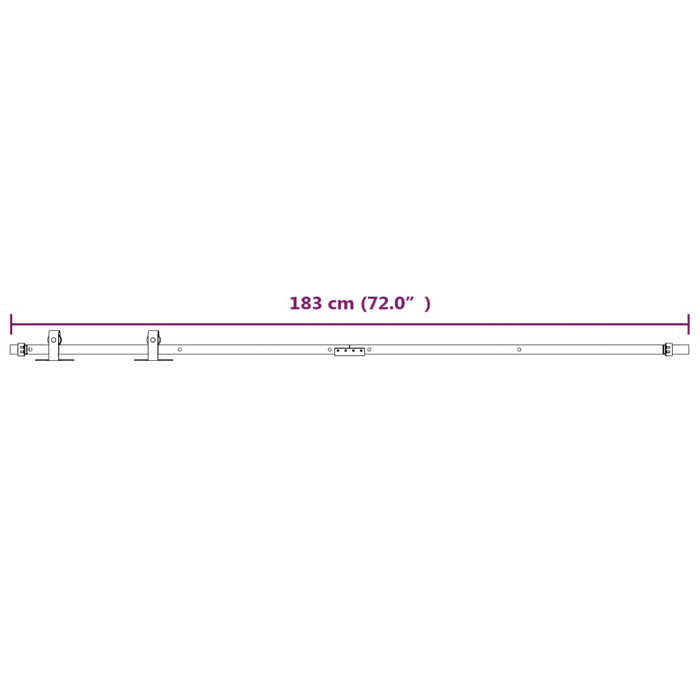 Set glisare mini ușă pentru dulap, alb, oțel carbon, 183 cm - WALTI WALTI