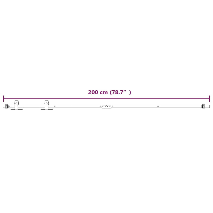 Set glisare mini ușă pentru dulap, alb, oțel carbon, 200 cm - WALTI WALTI