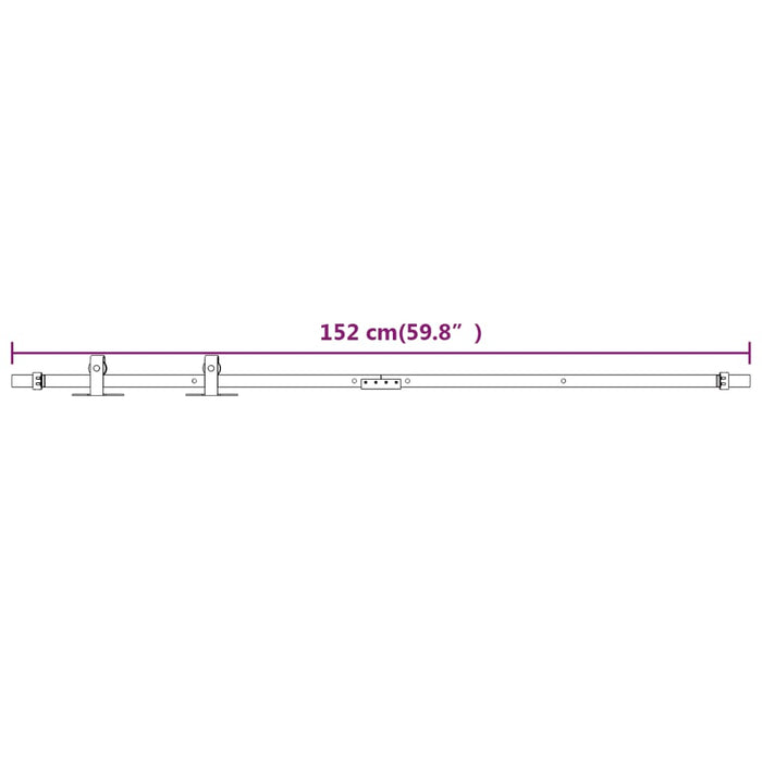 Set glisare ușă mini pentru dulap, alb, oțel carbon, 152 cm - WALTI WALTI