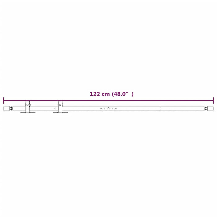 Set glisare ușă mini pentru dulap, alb, oțel carbon, 122 cm - WALTI WALTI