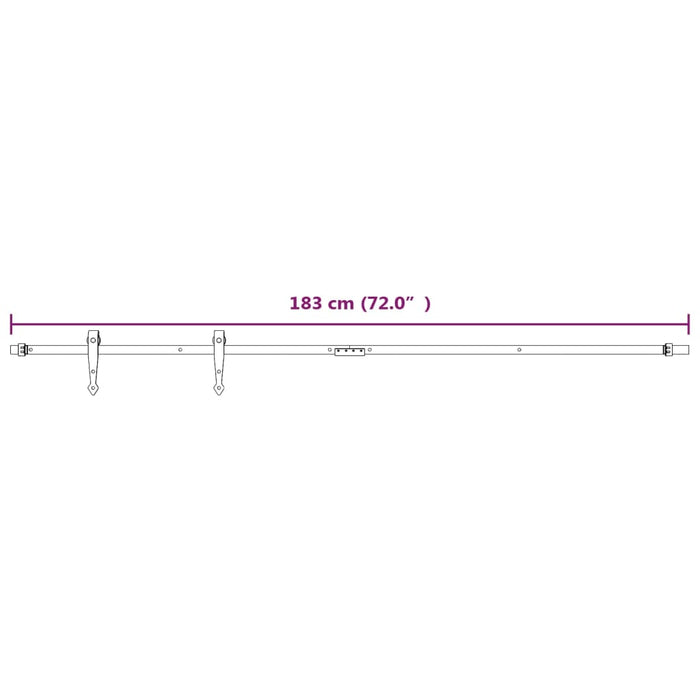 Set glisare mini ușă pentru dulap, alb, oțel carbon, 183 cm - WALTI WALTI